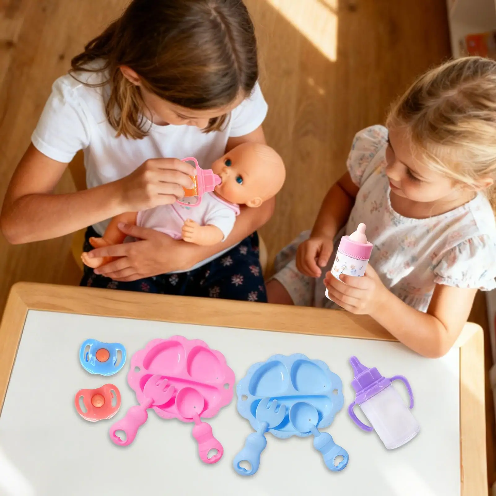 ขวดนมสำหรับตุ๊กตา ของเล่นเสริมบทบาทสมมติ อุปกรณ์เสริมสำหรับตุ๊กตา ชุดเครื่องครัวสำหรับตุ๊กตา สำหรับเด็กชาย เด็กหญิง ของขวัญวันเกิด ของเล่นสำหรับเด็กเล็ก ของเล่นสำหรับบ้านและโรงเรียน