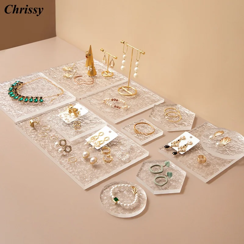 

Round Acrylic Jewelry Tray with Wave Pattern, Display Holder for Rings Bracelets Necklaces, Modern Organizer