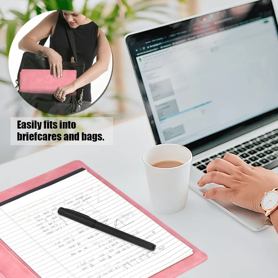 Padfolio Portfolio مجلد حافظة جلدية محفظة الموثق 13x10 ih لوحة الكتابة القانونية لمنظم المستندات المفكرة التجارية #4