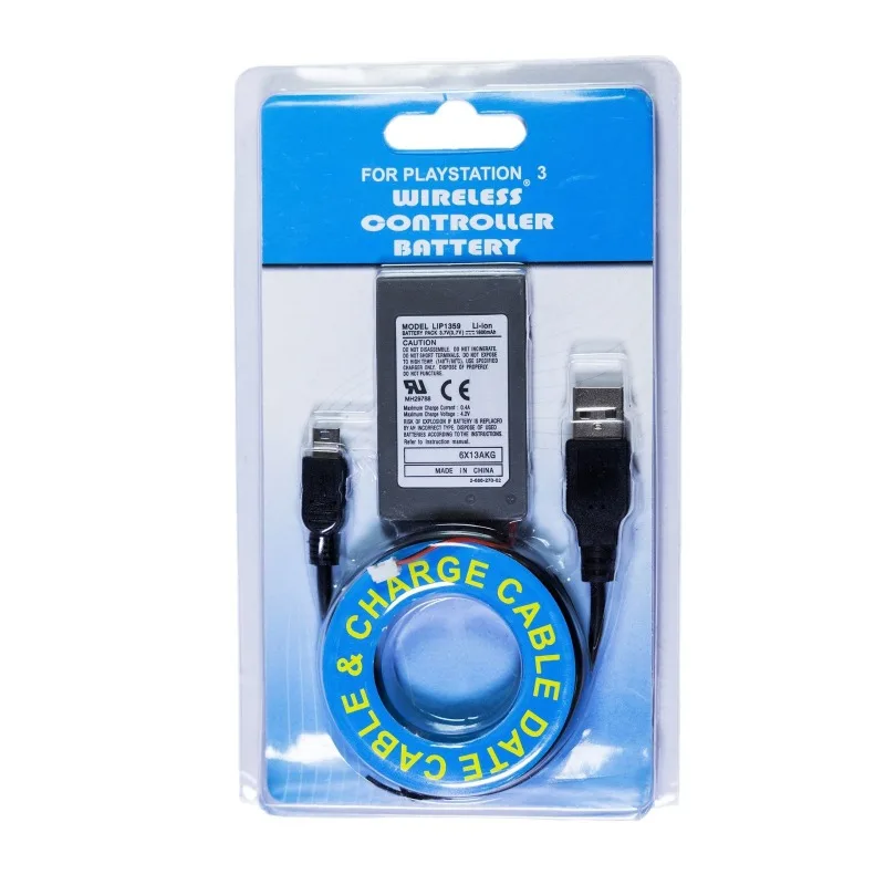 

1800mAh LIP1359 Rechargeable Gamepad Battery Pack for PS3 Wireless Controller Replacement Battery with USB Cable