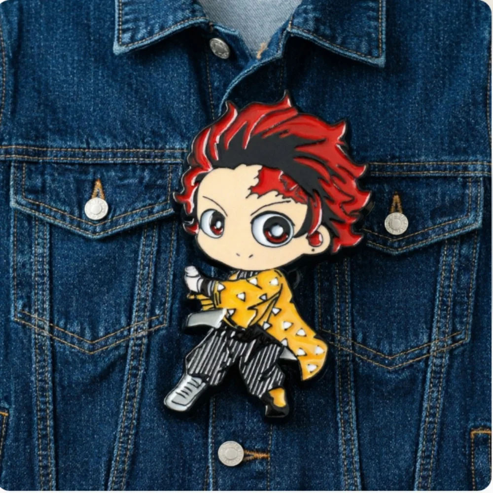 2pcs Slayer Anime Cosplay Brooches Cute Character Pins Clothing Backpack Lapel Badges Jewelry Accessories Gifts view 2