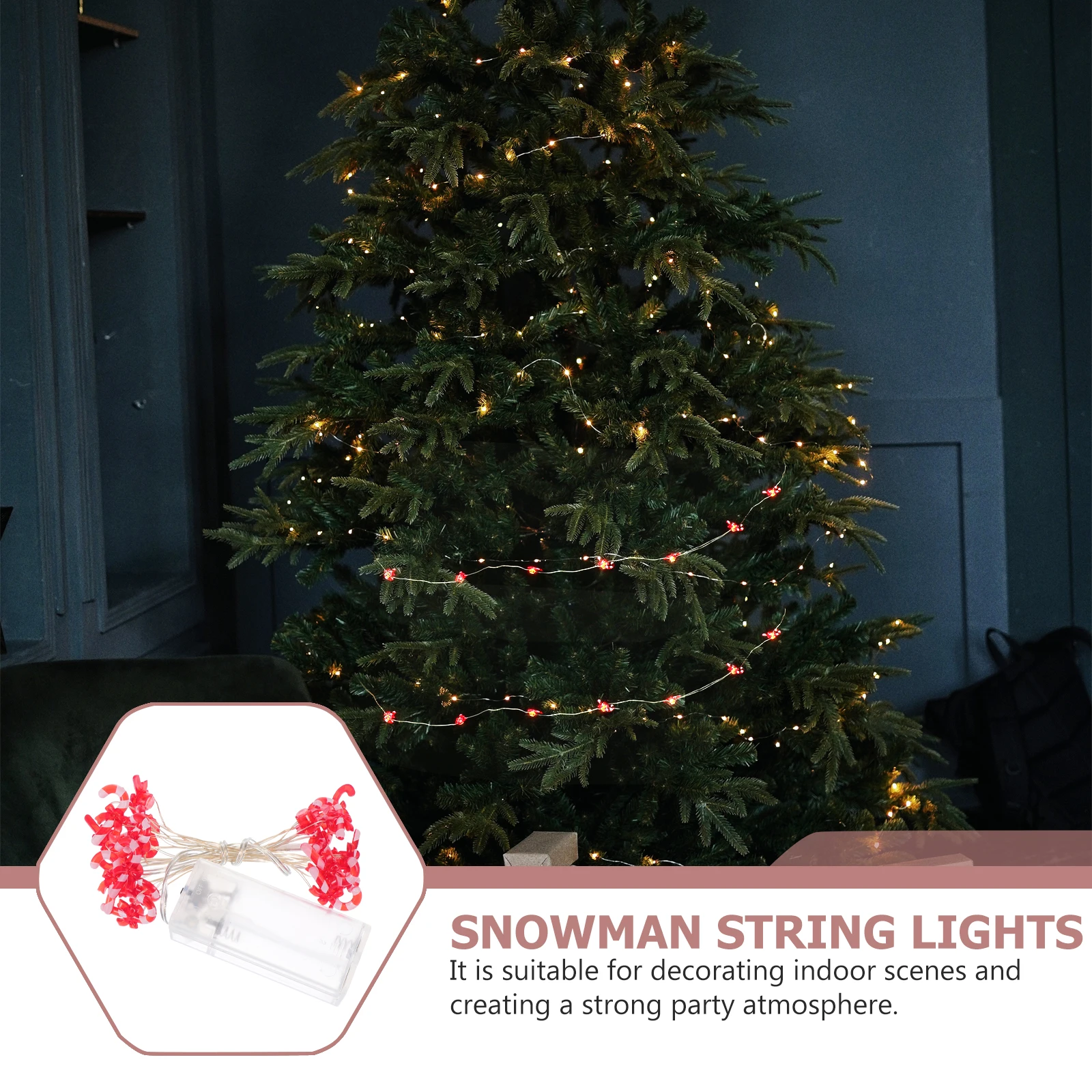 

Christmas Decor String Lights Festival Shine for Decoration Red Candy Cane Rope