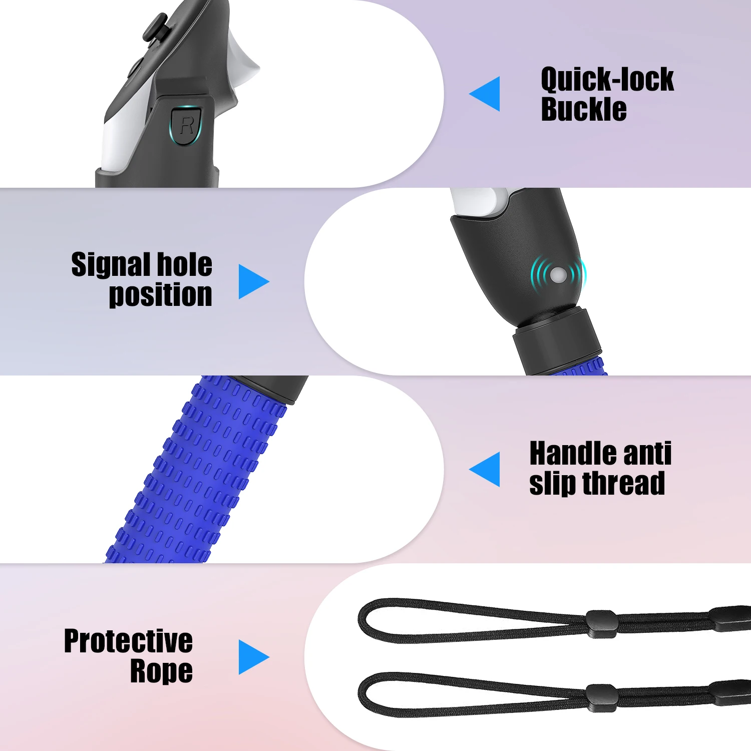 Empuñaduras de extensión de doble Mango para Oculus Quest 2/3 VR Controller Stick Sword, Tennis, Golf Grip, Beat Saber Game Accessories