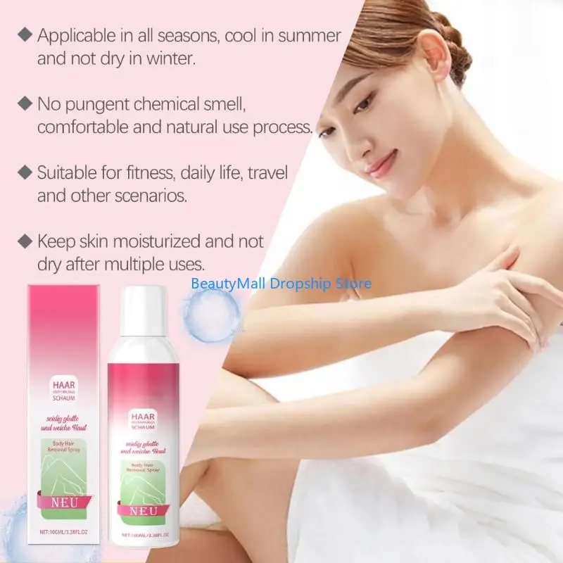 40JD Fast Acting Depilatory Sprays Gentle On Skin Plant Baseds Formula