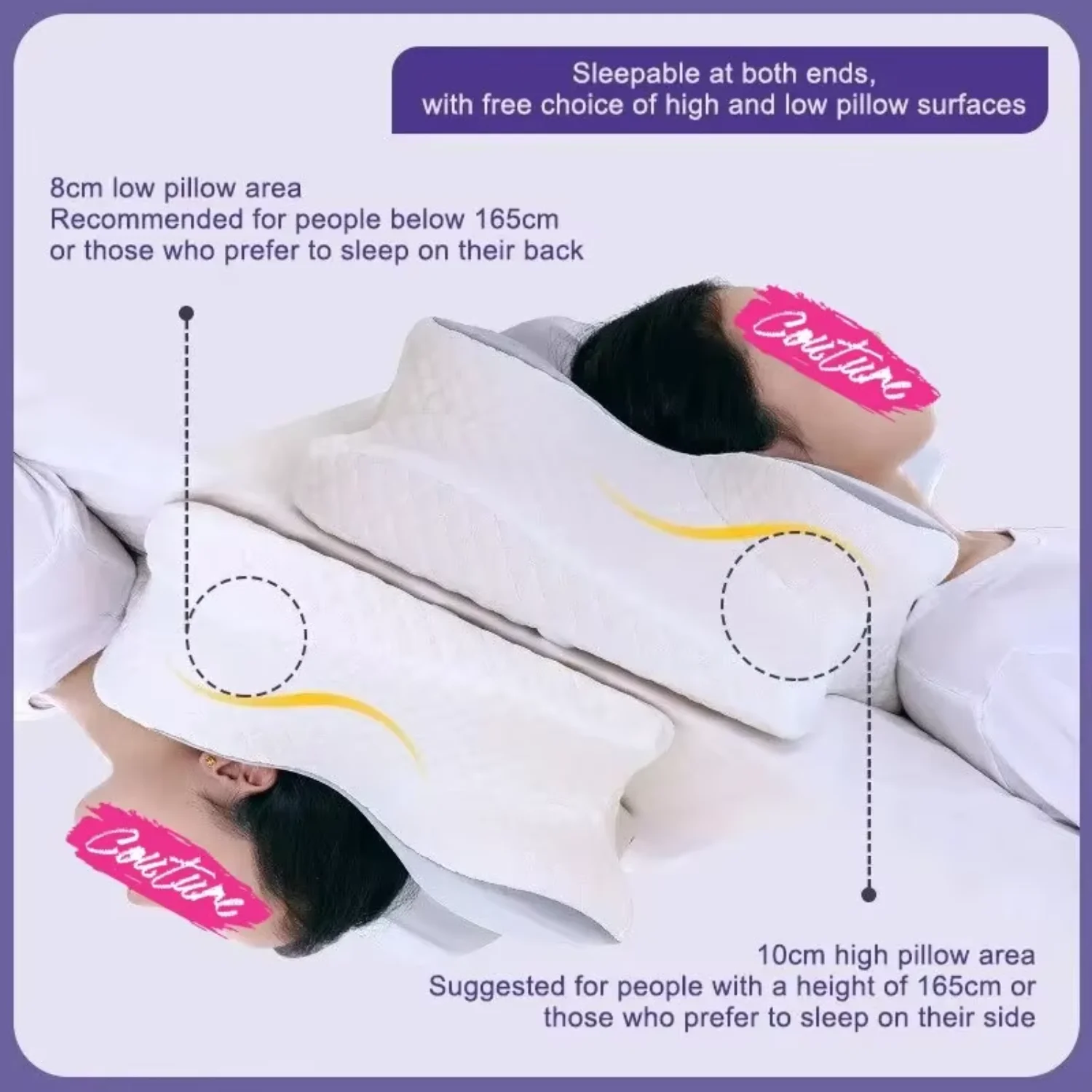 Almohadas de espuma viscoelástica con forma relajante Cervical, almohada para el cuello de rebote lento, alivio del dolor, almohada ortopédica para dormir