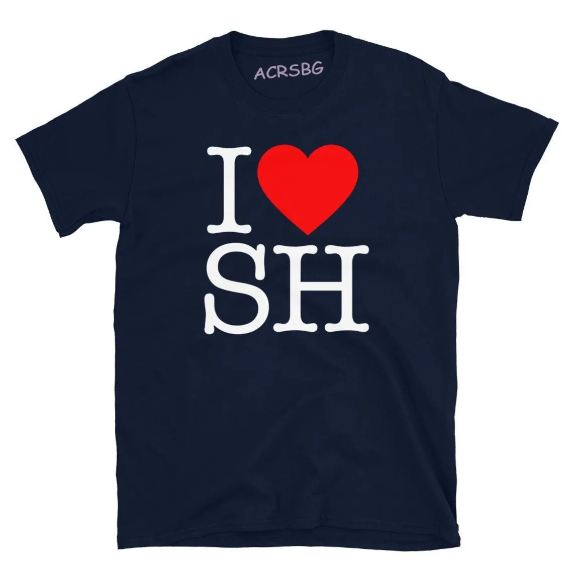 I Love SH Men Print T Shirts Heart Graphic Unisex Tee Shirts Premium Cotton No Fade Tops Shirts Man Plus Size Streetwear Clothes