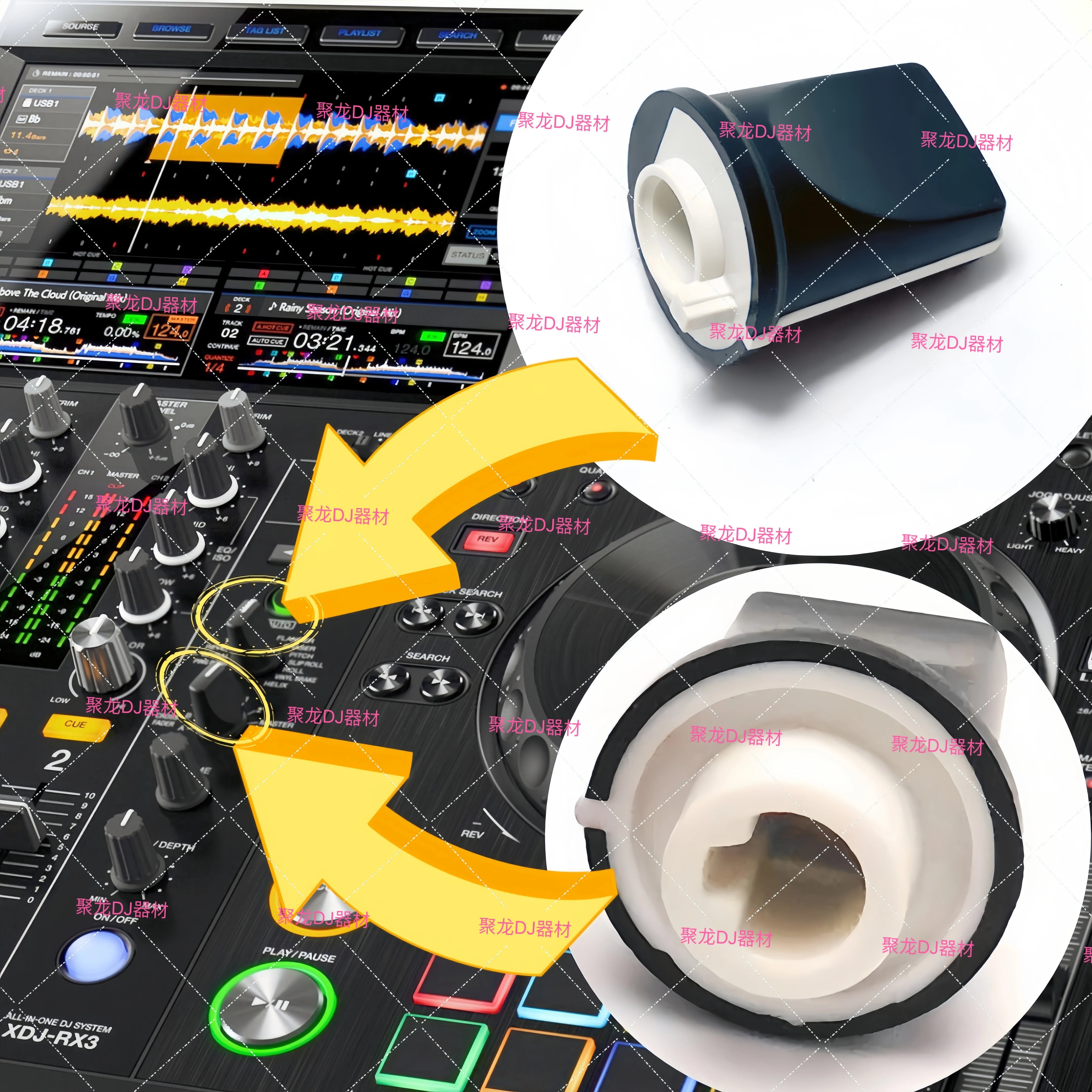 Pioneer DJM Mixer XDJ الكل في واحد DDJ تحكم تأثير FX اختيار إعداد مقبض قبعة DAA1205 #6