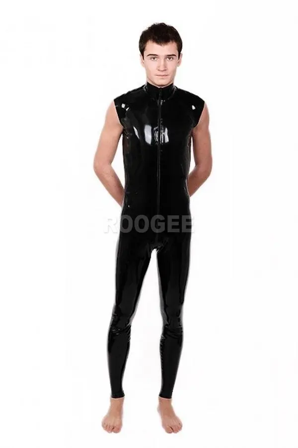 

Rubber Latex Cat suit without arms for man