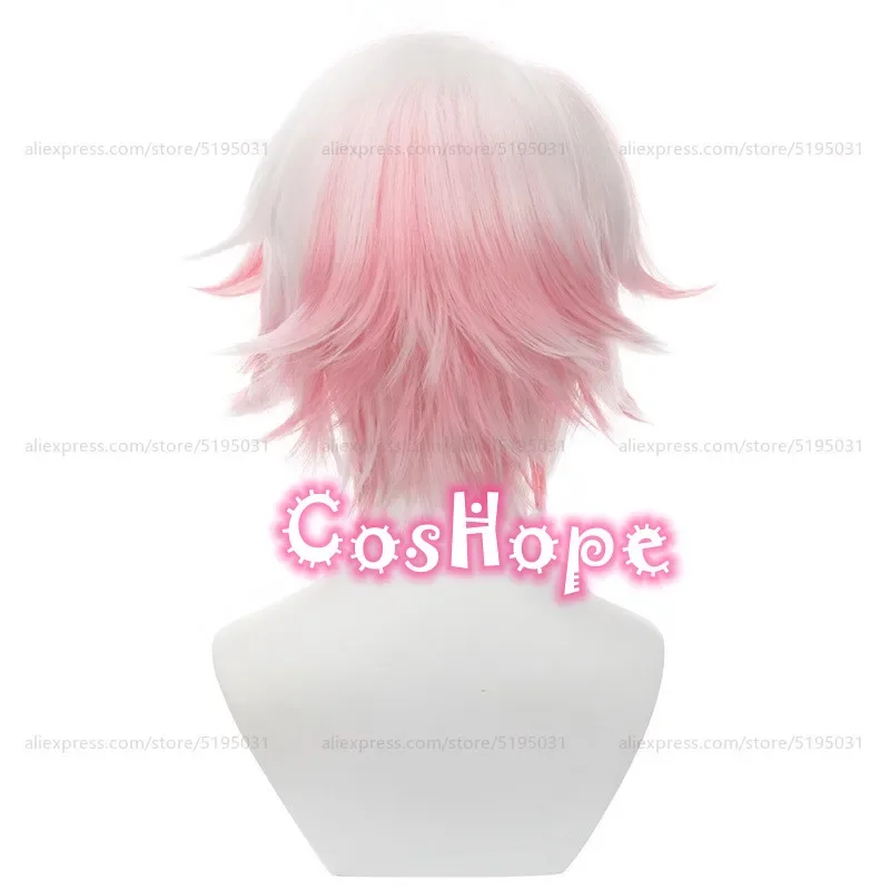 الملاك الغبار شعر مستعار تأثيري 30 سنتيمتر قصيرة للجنسين الفضة الأبيض الوردي شعر مستعار تأثيري أنيمي تأثيري الباروكات مقاومة للحرارة بيروكات صناعية