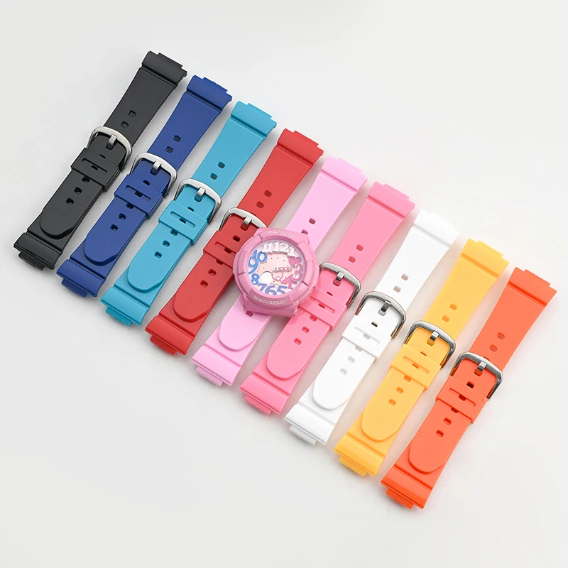 Kautschukarmband für Casio Baby-G BGA-130/160/161 BGD-140/141 BGD-5000 14 mm Herren Damen Sport Wasserdicht Ersatzarmband Uhrenarmband