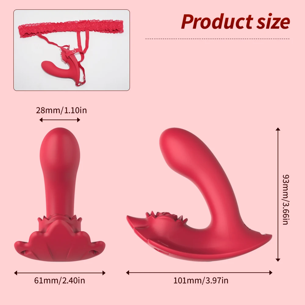 Wireless Control Dildo Rose Vibration 2 In 1 Vibrator 10 Vibration Modes Wearable Adult Female Orgasmic Toys Adult Sexy Toys 18+ - Image 5