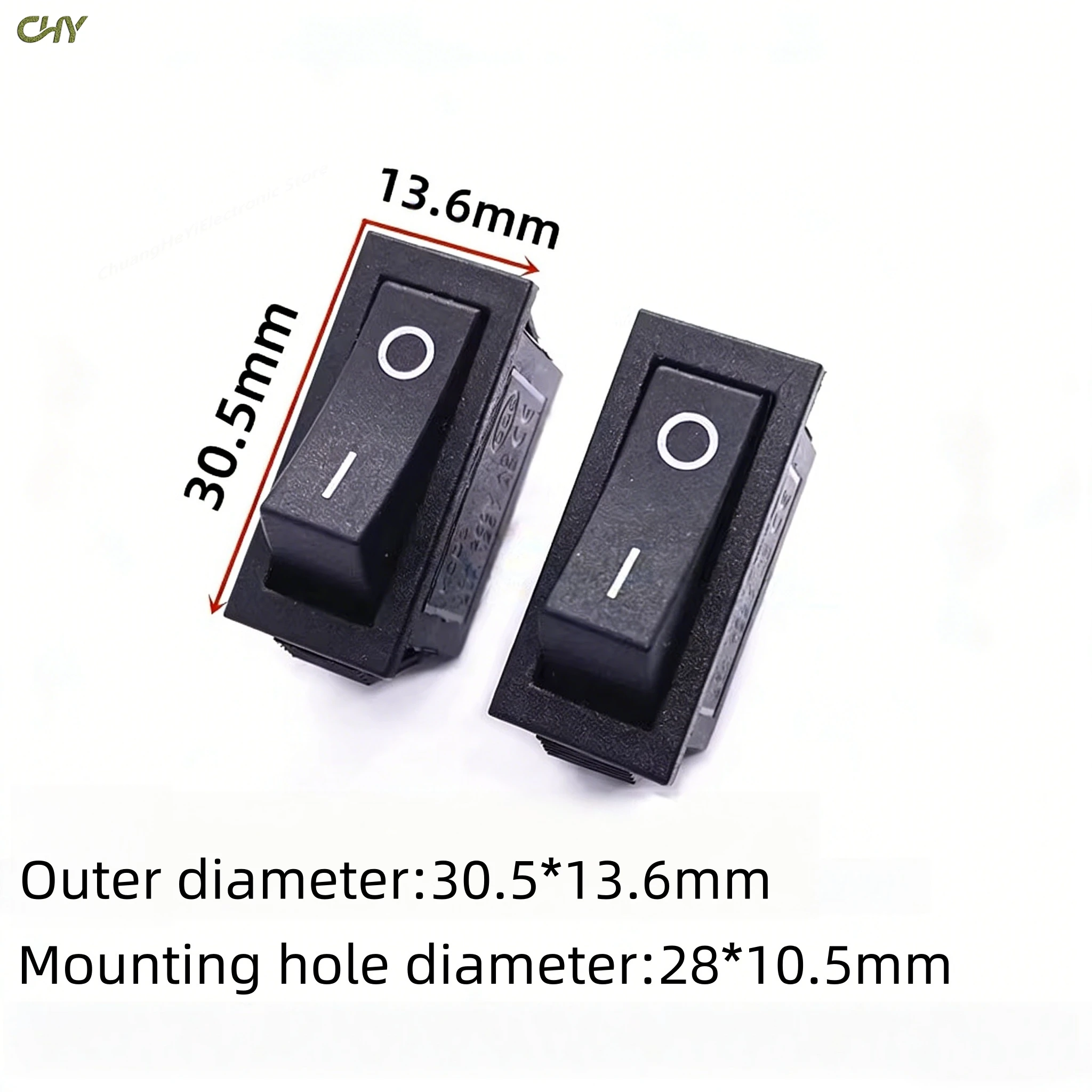 Kids Electric Ride-On Motorcycle Foot Switch Accelerator 2 Pin Self Reset Foot Pedal Switch KCD3 1.5*3cm 16A 30.5*13.6mm