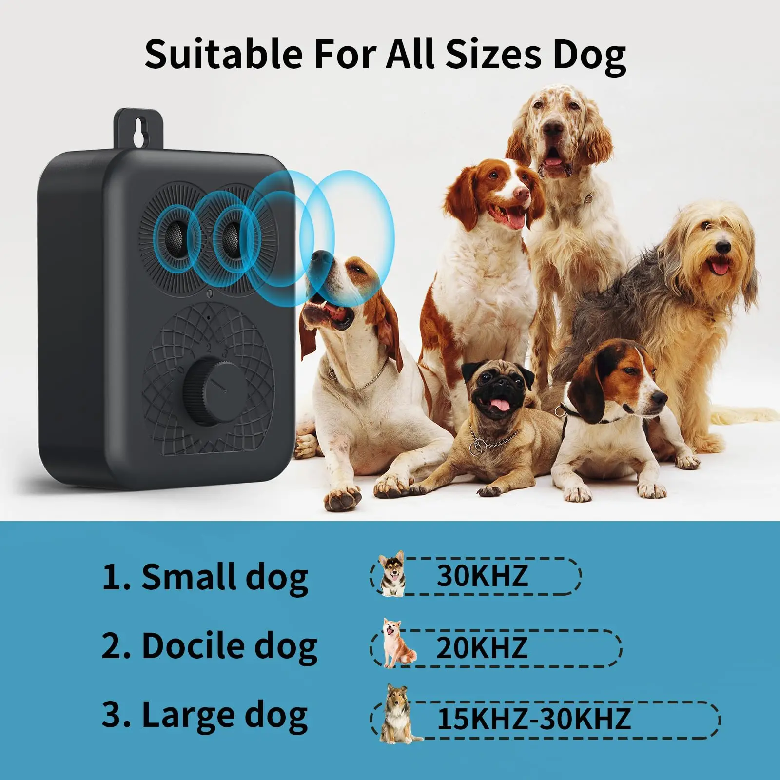 Dog Barking Deterrent Devices Indoor & Outdoor, Rechargeable Barking Dog Silencer,Stop Neighbors Dog from Barking,Safe for Dogs