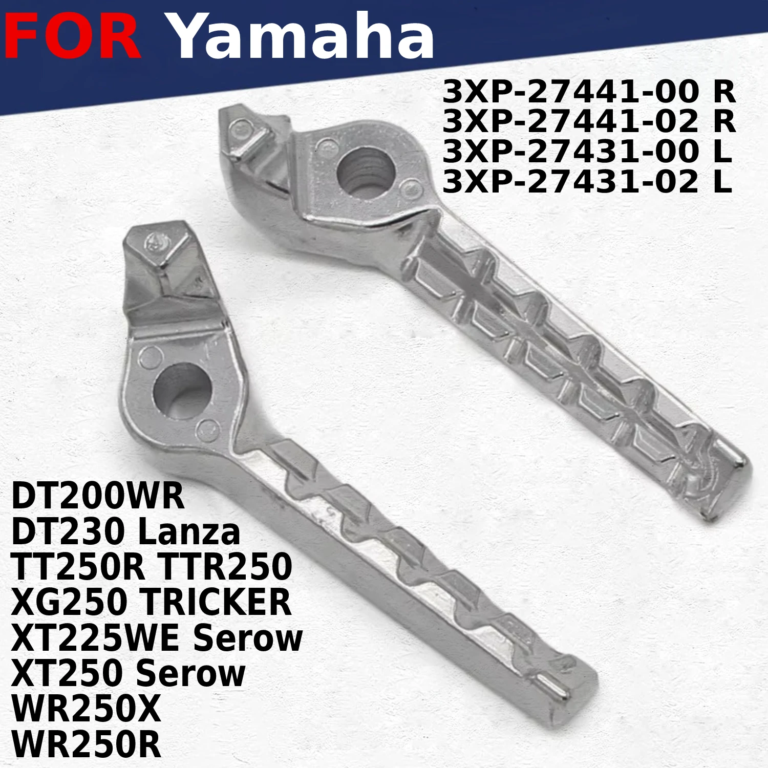 

Motorcycle Rear Footrest Foot Pedals Pegs For Yamaha DT200WR DT230 TT250R TTR250 XG250 TRICKER XT225WE XT250 Serow WR250X WR250R