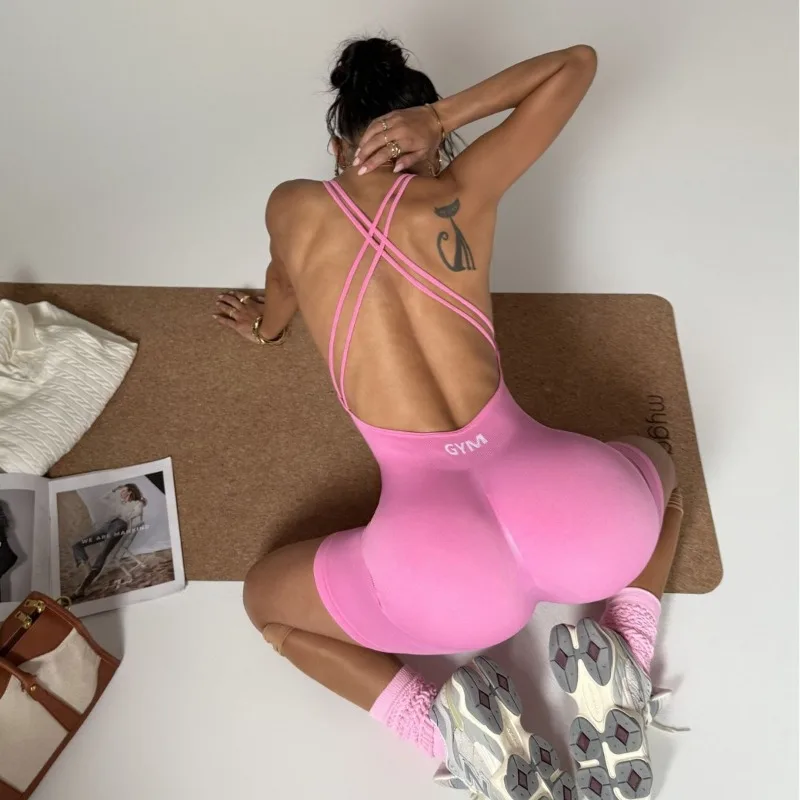 

Новый повседневный женский комбинезон-шорты для йоги, фитнеса, велоспорта и бега, коллекция Весна/Лето 2026