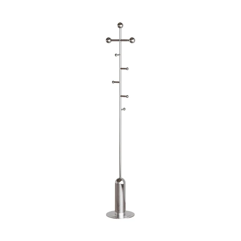 Hanger household hanger floor pole bedroom living room Italian light luxury entrance stainless steel coat rack rock slab base