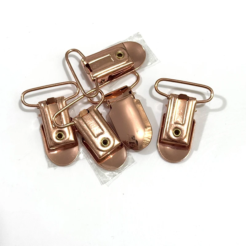 20 stks Rose goud licht goud Zilver 2.5 cm lange snavel met rubberen eend snavel gesp clip vel clip naaien koord gesp