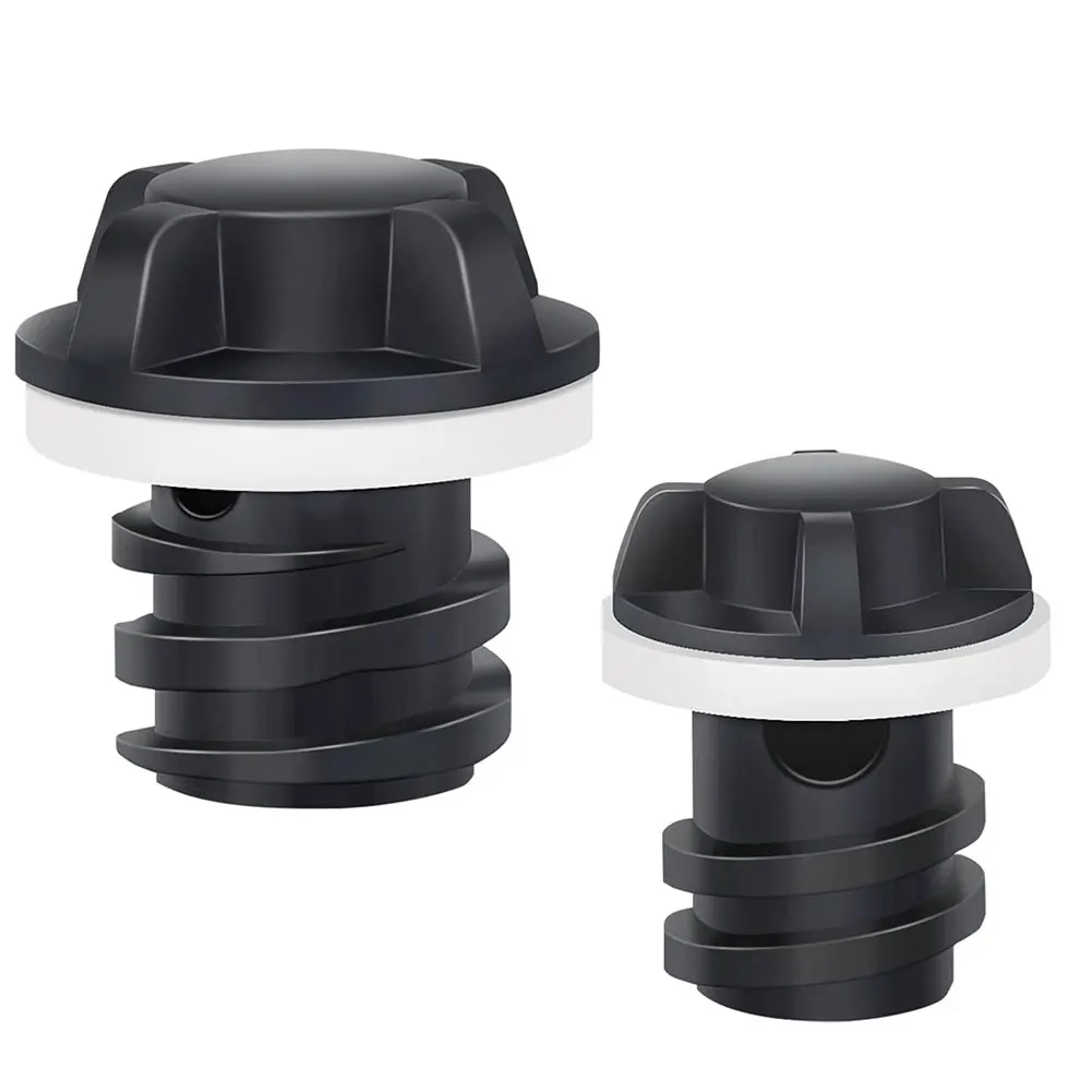 Cooler Drain Stopper Set 2 Pack for Ice Chests ABS Plastic for Black with Silicone Seal Ring Fits 20QT 45QT 65QT 110QT