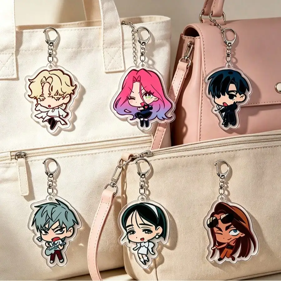 1/6‑Piece Set Alien‑Stage Anime Keychain, Luka, Ivan, Till, Mizi, Hyuna, Sua Key Chains, Game Peripheral Accessories, Backpack C