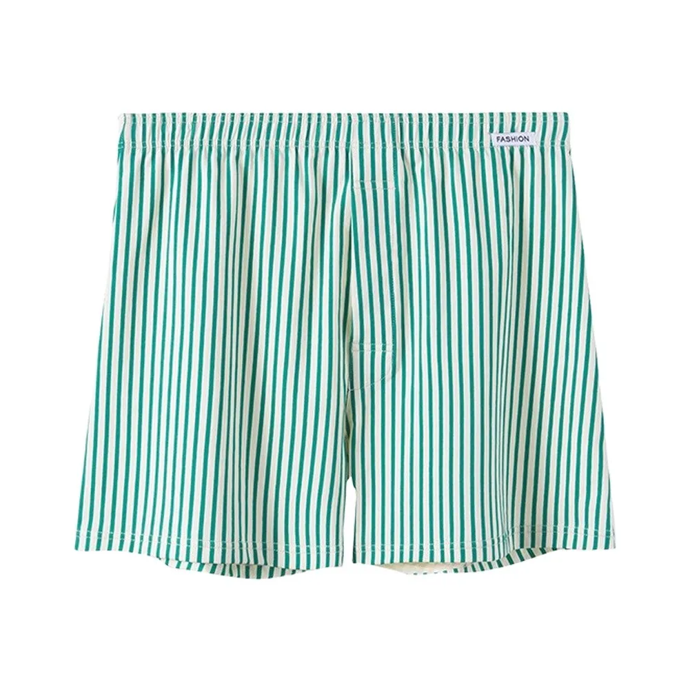 1pc Men's Boxers Striped Pajama Pants Loose Breathable Homewear Sleep Trunks Shorts L-3XL Large Size Comfortable Short Boxer