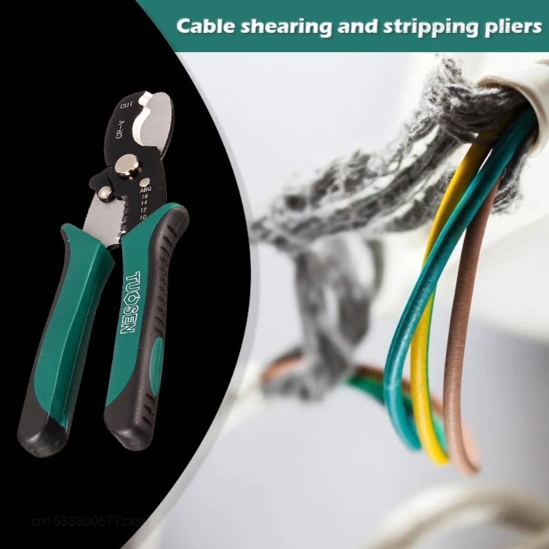 Xiaomi Cable Cutter 8 Inch TUOSEN Wire Stripper Multi-function Wire Stripping Tool Crimping Pliers Wire Cable Stripper Hand Tool