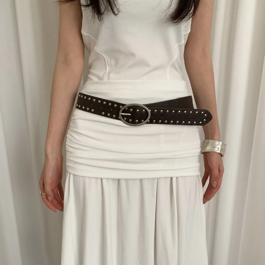 

2025 New Designer Bohemian Rivet Belt Women High-End Design Niche with Dress Y2K Belt Trend
