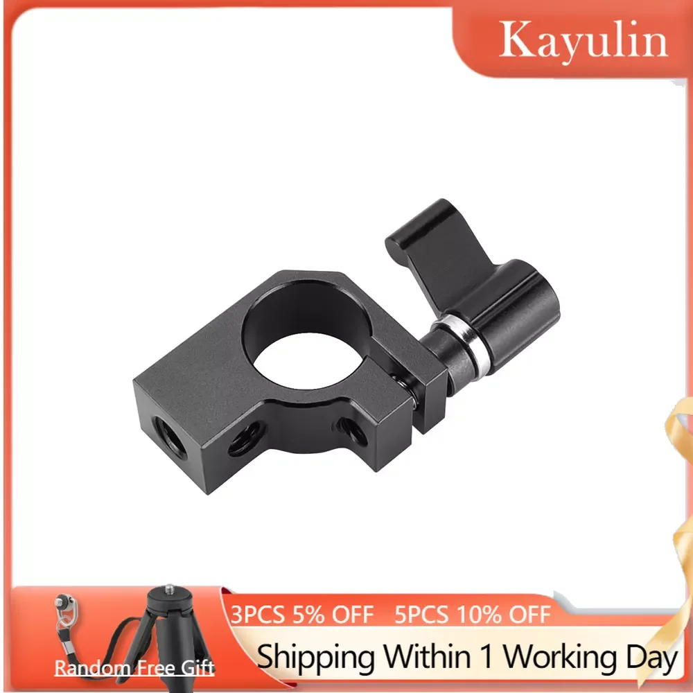 SZRIG 15mm Rod Clamp Connector Adapter Adjustable Black Ratchet Wingnut With 1/4-20 Thread Holes For Rig Single