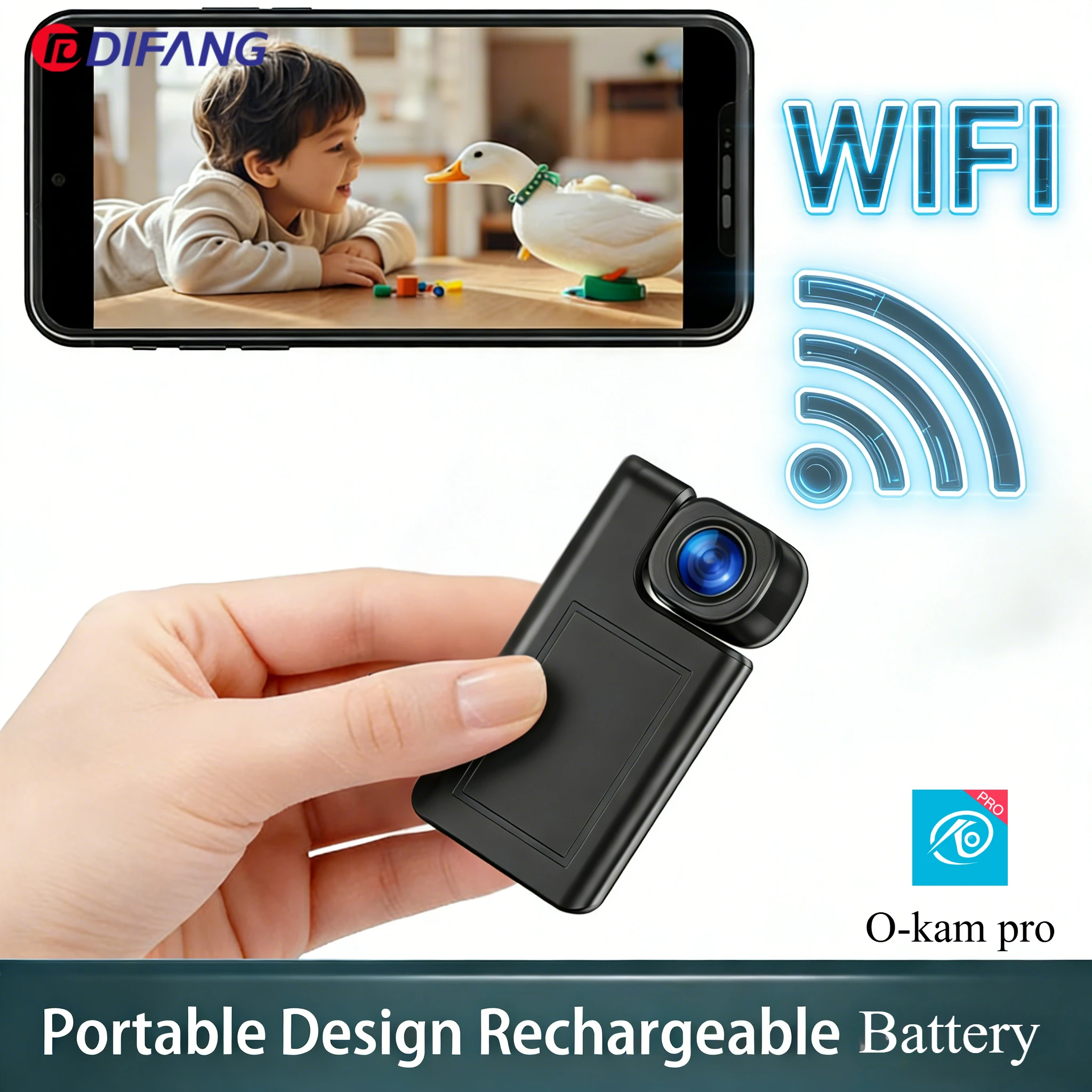 

Мини-камера, защита безопасности, 5 МП, внутренняя маленькая камера, двустороннее аудио, ночной вид, видеомонитор для домашних животных/малышей/няни, O-kam