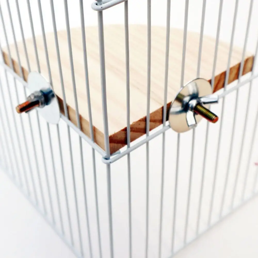 Bird Cage Toys Wood Sector Platform Stand Rack Toy Small Parrot Bird Cage Hanging Station Board Branch Perches Stand