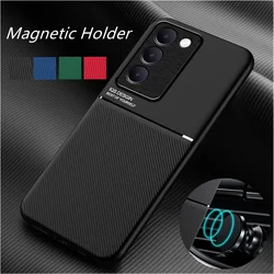 Rugged Non-Slip Case for VIVO V40 SE V30 Lite 5G V30 Pro V29 V29e Protective Cover Magnetic Suction Holder Coque Fundas Capa