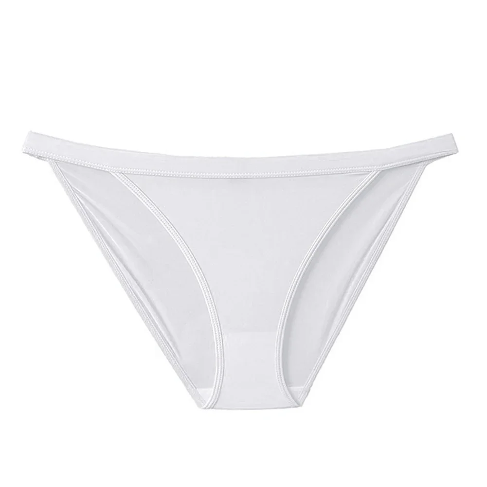 

Panties For Women Ice Silk Sexy Low Waist Breathable Briefs Cotton Crotch Underwear Seamless Briefs Soft Underpants Tanga Thong