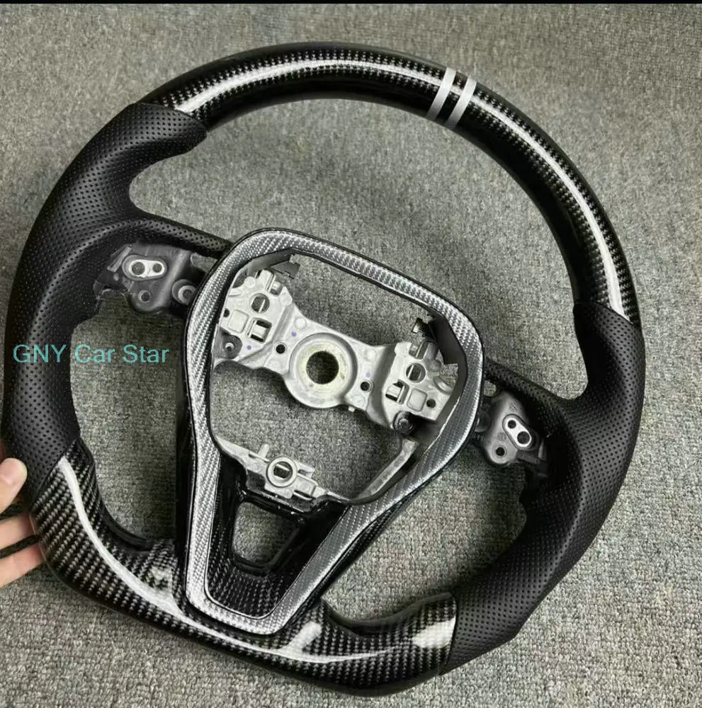عجلة قيادة من ألياف الكربون لسيارة تويوتا أفالون كامري كورولا RAV4 ليفين 2020-2023