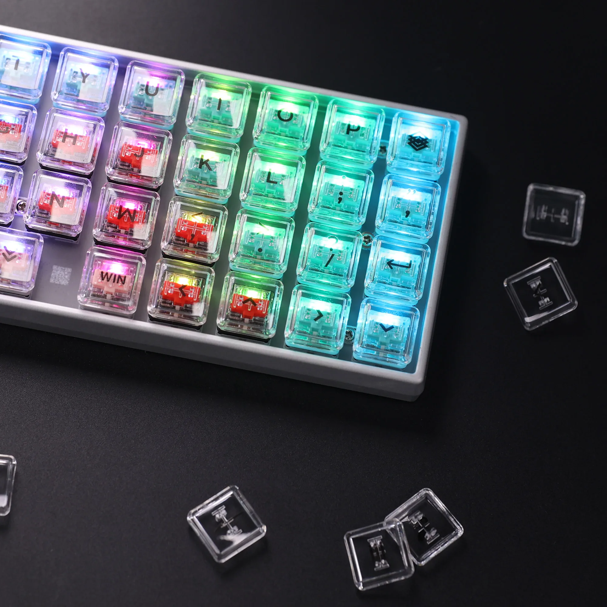 

Chosfox 70 Keys CFX Low Profile PC Keycaps for Kailh 1350 Choc V1 Switches Mechanical Keyboard Ultra Thin Transparent Keycaps