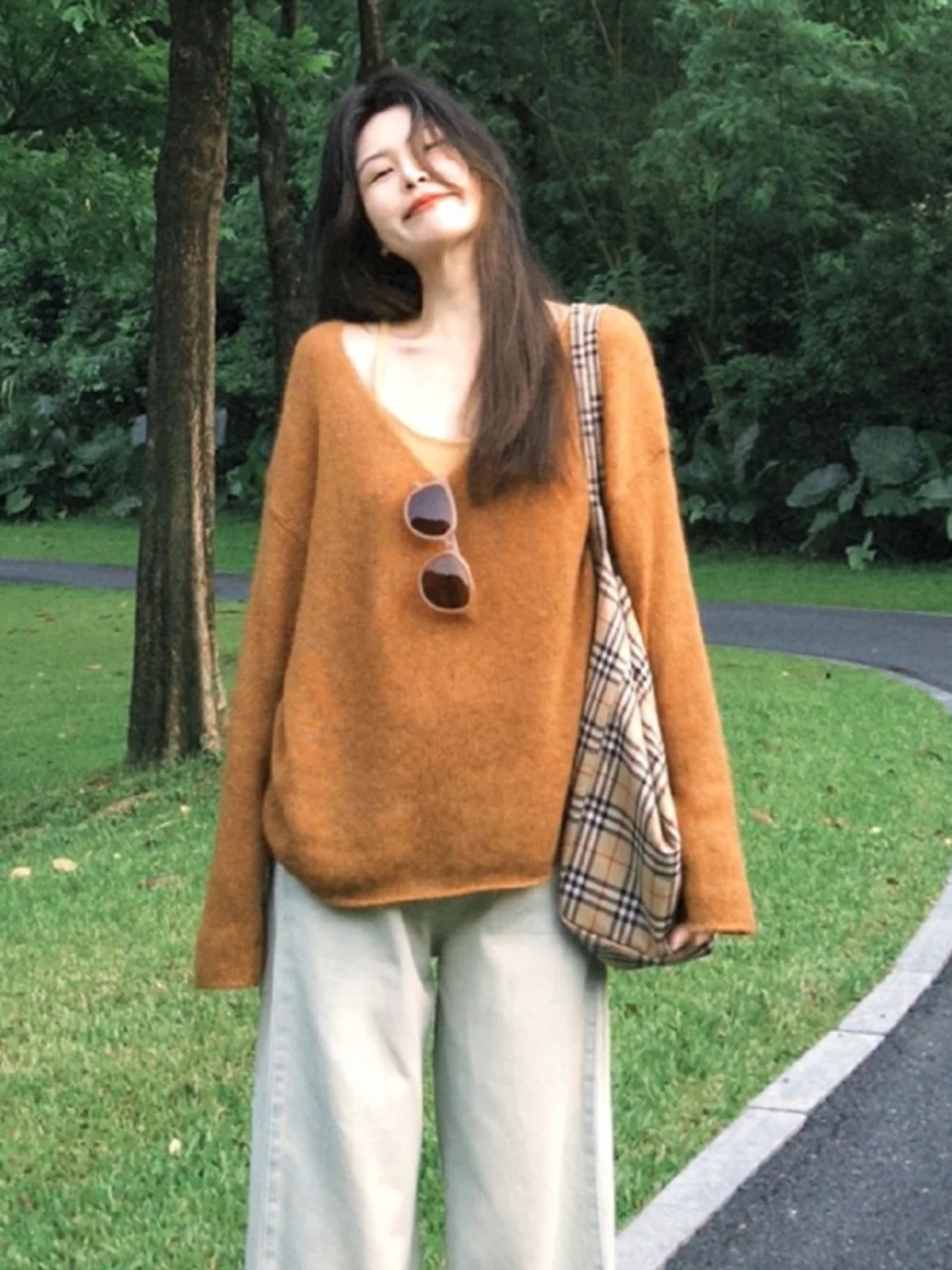 

Korean Sle Lazy Knitwear Soft Cozy Women's Spring Autumn High-End Feeling Personali Trendy Sweater Commute Loose Fit Long...