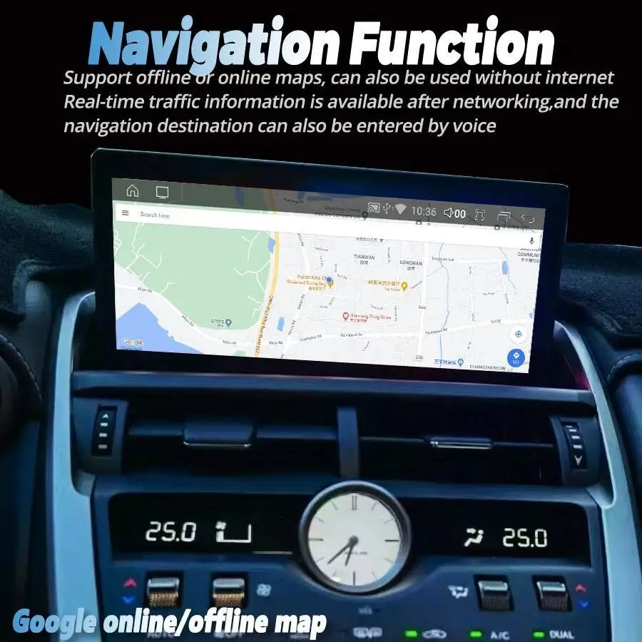 Multimedia Player Stereo 10.25'' Android 14 Radio For Lexus NX NX200 NX200T 300h 2018-2021 CarPlay 8+256GB Bluetooth DSP Navi
