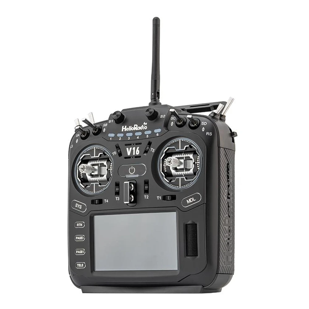 วิทยุส่งสัญญาณ HelloRadioSky V16R ในตัว 1W ELRS 4-in-1 CNC RDC90 พร้อมกิมบอลโลหะ โหมด 2 พร้อมหน้าจอสัมผัส 4.3 นิ้ว สำหรับการแข่งขัน FPV