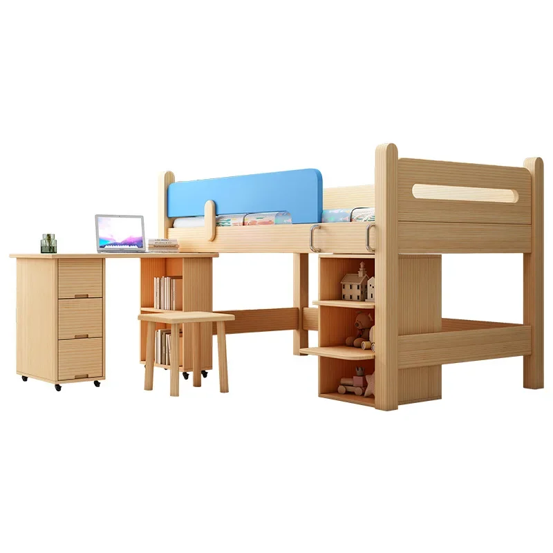 مكتب للأولاد والبنات سرير أطفال بسيط من الخشب الصلب