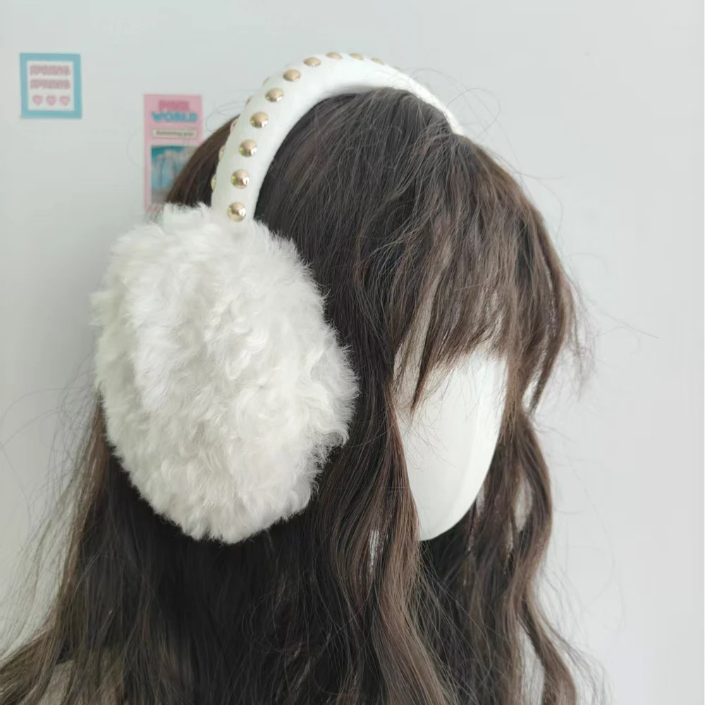 الشتاء المسامير المعدنية أفخم الأذن يفشل الكورية الفتيات لطيف فو الفراء الدافئة طوي الأذن يفشل في الهواء الطلق الدراجات يندبروف الأذن مجموعات #3