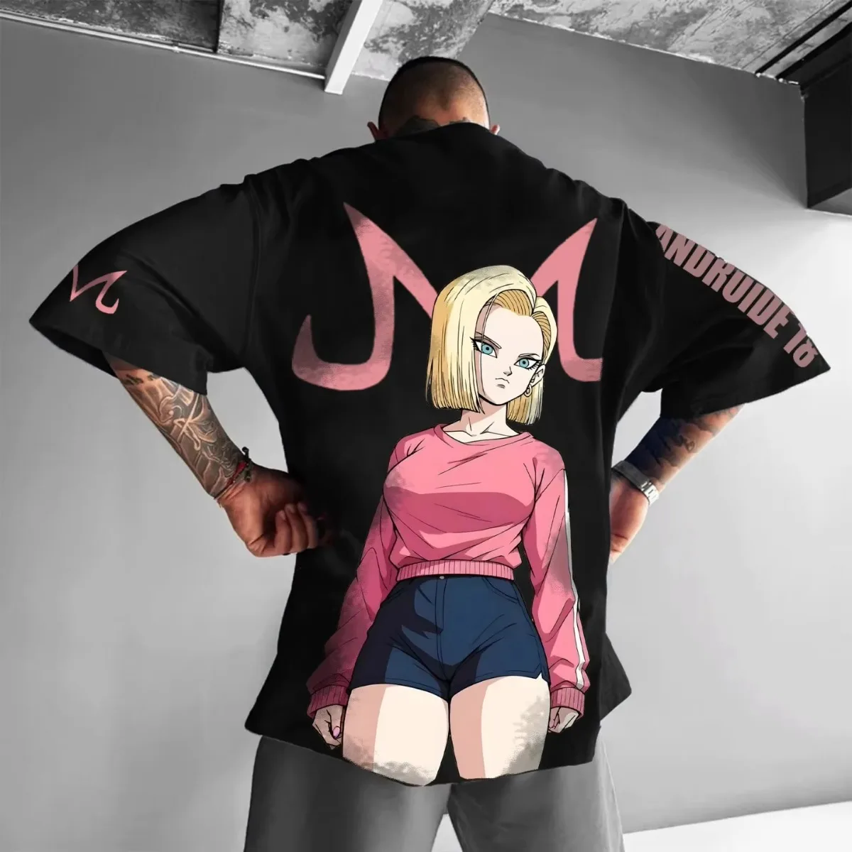 Dragon Ball 2025 Новая горячая аниме Android 18 Мужчины Женщины Harajuku Летняя футболка Ретро Уличная одежда Негабаритные свободные повседневные фитнес-футболки Y2k