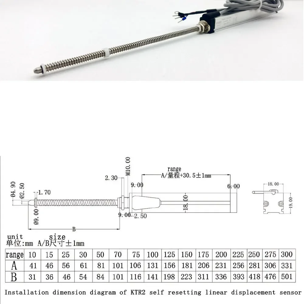 Imagem -04 - Redefinição Automática Mola Superior Rod Sensor de Distância Linear Digital Máquina de Moldagem por Injeção Medição de Haste de Pull