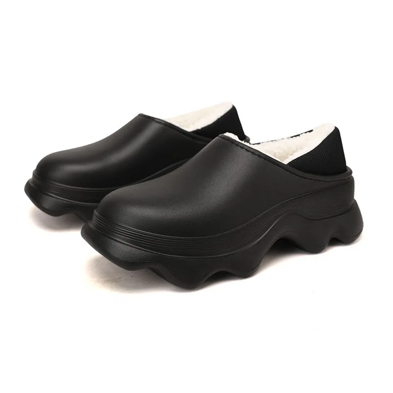 Winter 2022 cotton slippers women plus fleece non-slip outdoor heel cotton shoes indoor home slippers flat shoes women