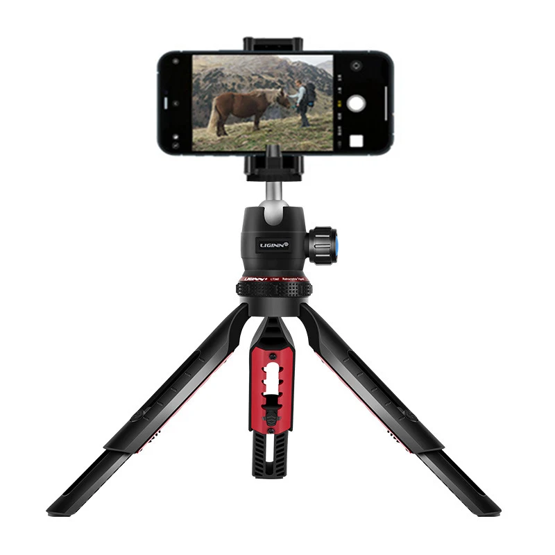 Sturdy Mini Tripod with 360° Ball Head Holder Phone Stand Selfie Stick Tabletop Tripod for Camera iPhone Android Phone DSLR