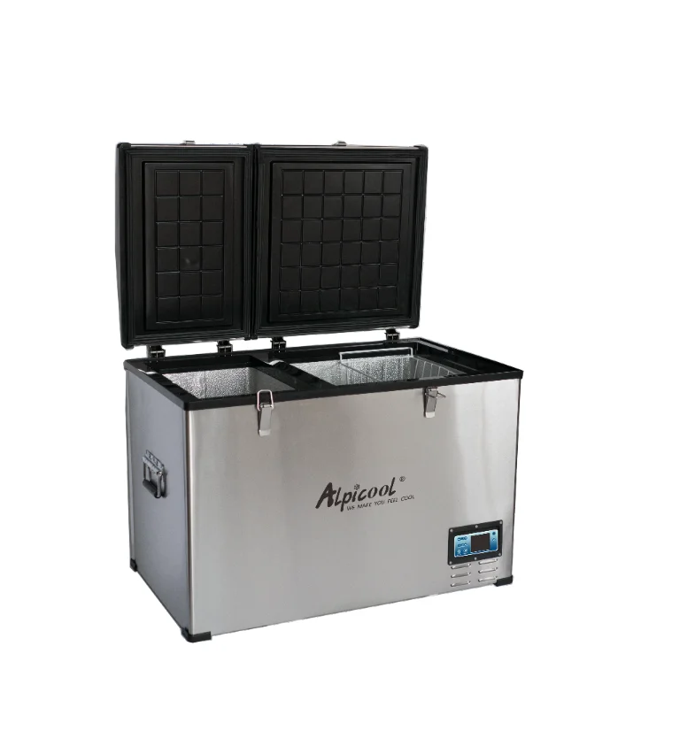 Alpicool solar DC 12v 24v AC 100v to 220v chest freezer car freezer car fridges for outdoor, camping, road trip, RV, Boat