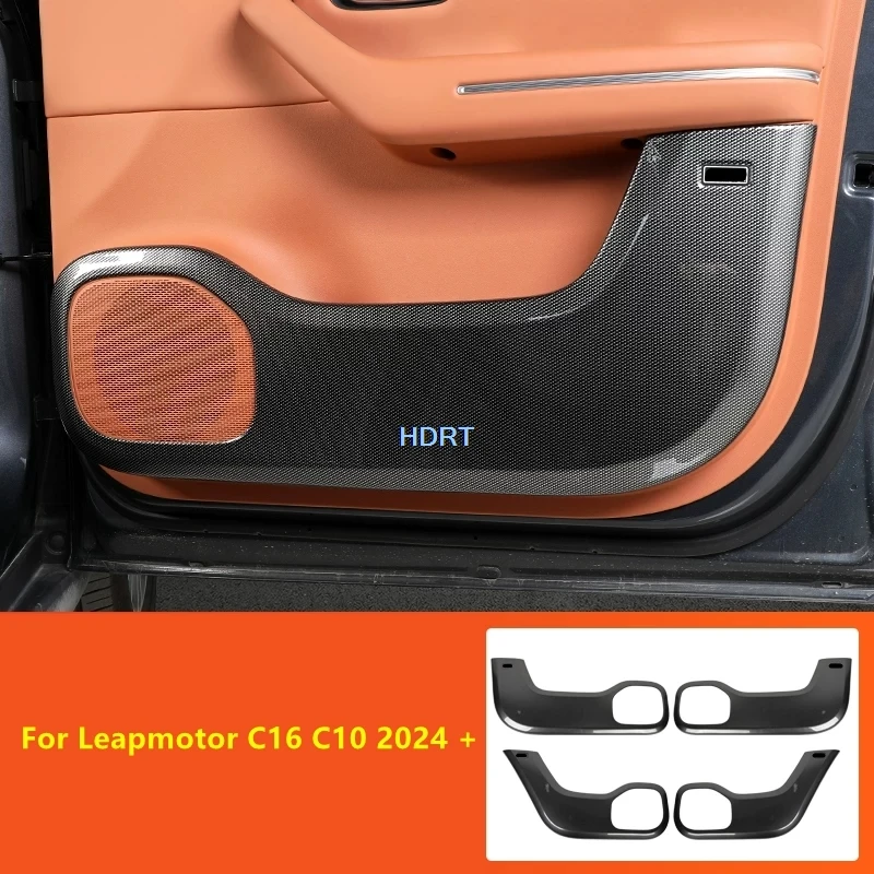 Car Styling Door Anti Kick Plate Dust Proof Cover Protector Decoration Accessories Interior Sticker For Leapmotor C16 C10 2024 +
