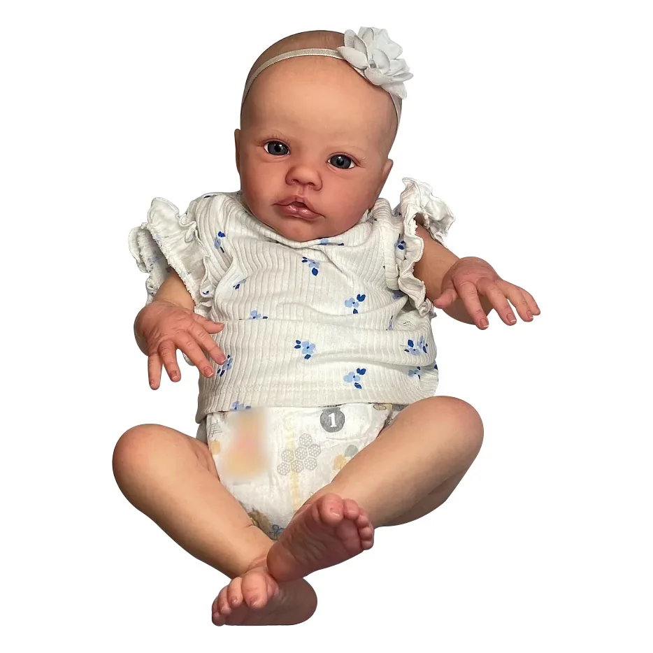 Realistica bambola da bambino rinata 48 cm primula capelli disegnati a mano neonata realistica