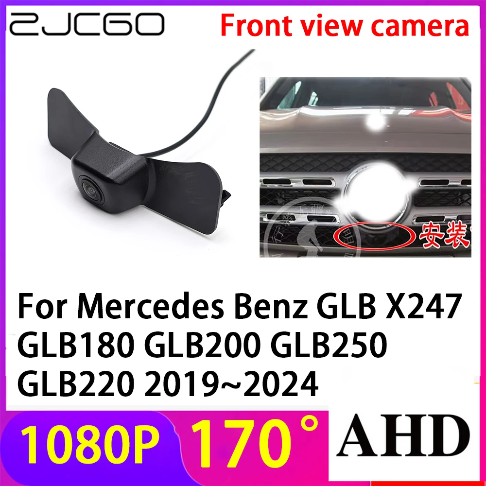 ZJCGO AHD 1080P LOGO Car Parking Front View Camera Waterproof for Mercedes Benz GLB X247 GLB180 GLB200 GLB250 GLB220 2019~2024