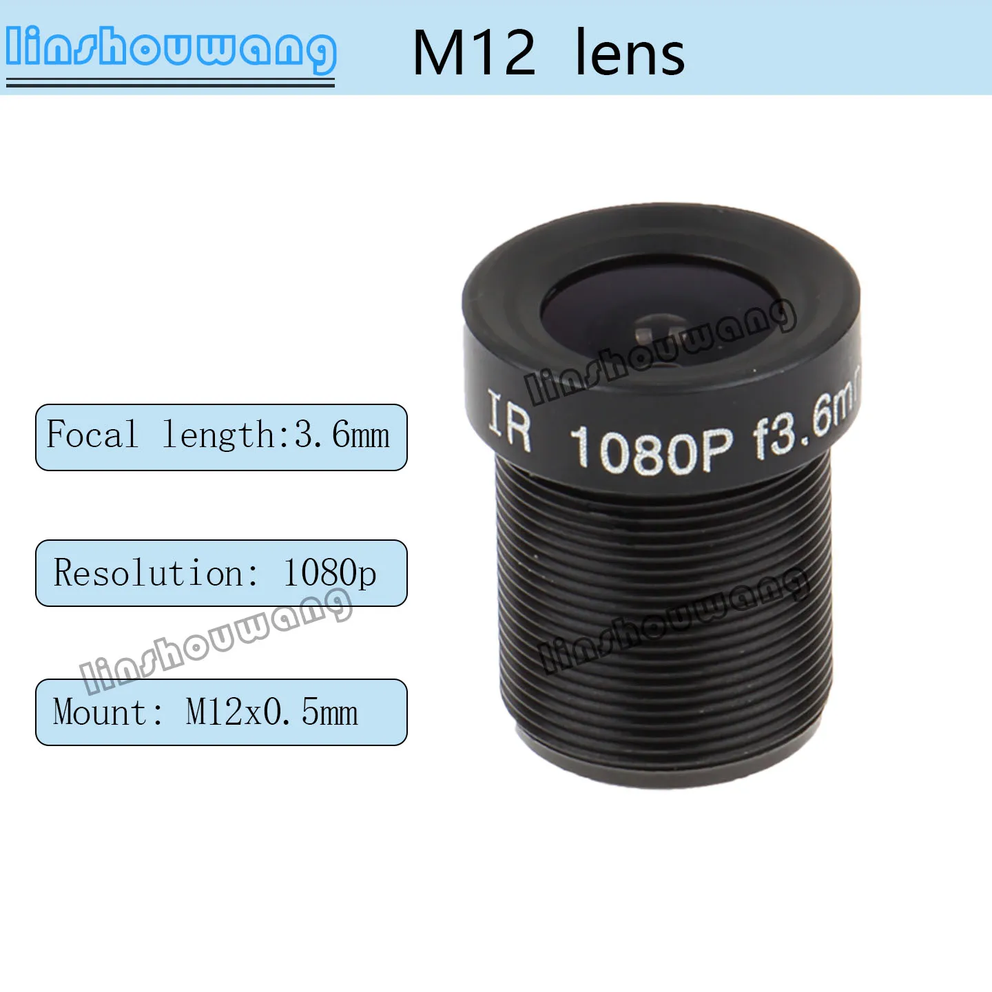 

M12 Lens 1080P Pixels 3.6mm Cctv Lens Security Surveillance Camera Lens Aperture F1.8 1/ 2.5inch Image Format Surveillance Camera Lens High Definition