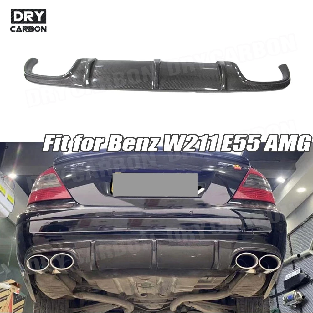 

Карбоновый диффузор заднего бампера для Mercedes-Benz W211 E55 AMG Sedan 2002-2006, накладка на бампер, спойлер, декоративные элементы