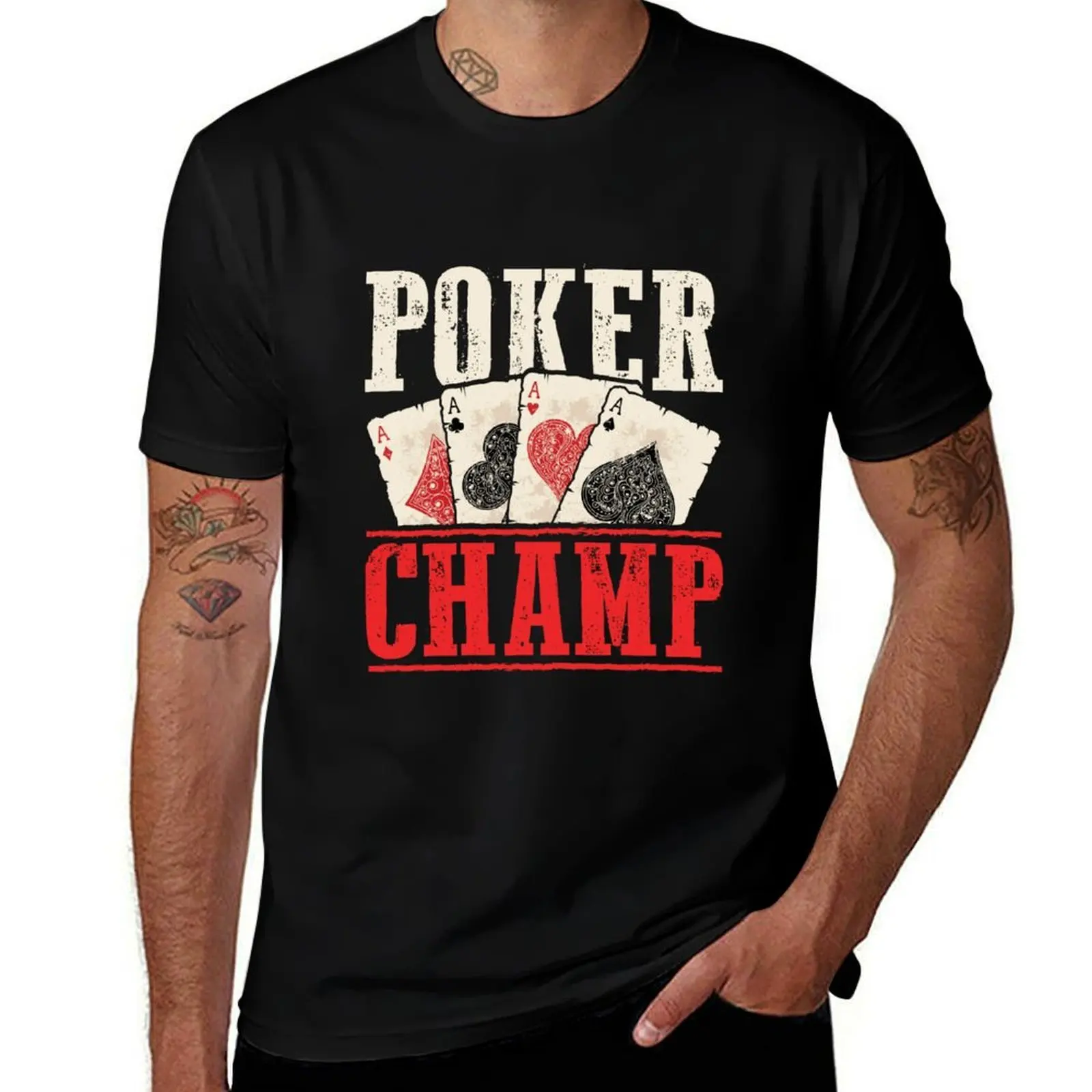 Poker Champ Tournament Gambling Gambler T-Shirt Independence Day Short Sleeve T-Shirt