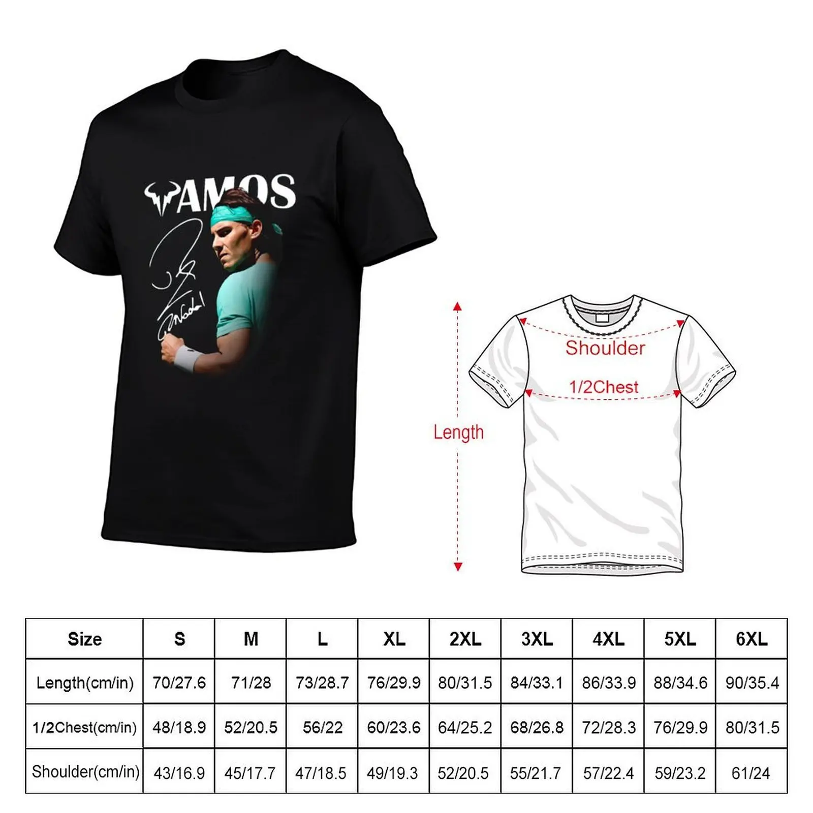 Vamos Rafa Signal Tennis Sport USA Open Champs T-Shirt summer shirt blacks clothing for men